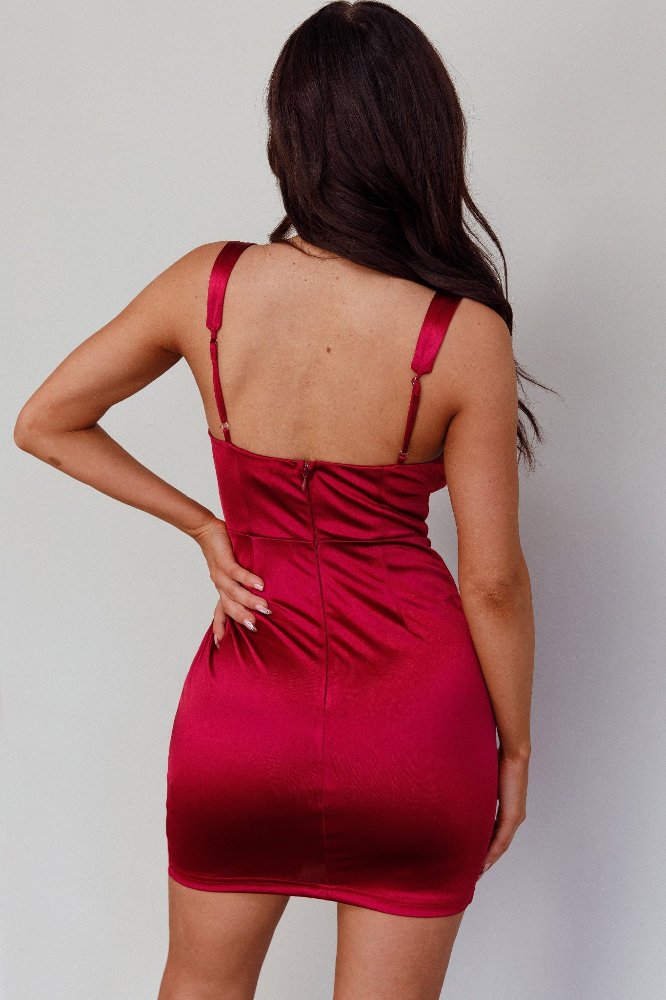 Whimsy Pleated Bust Mini Dress Fuchsia